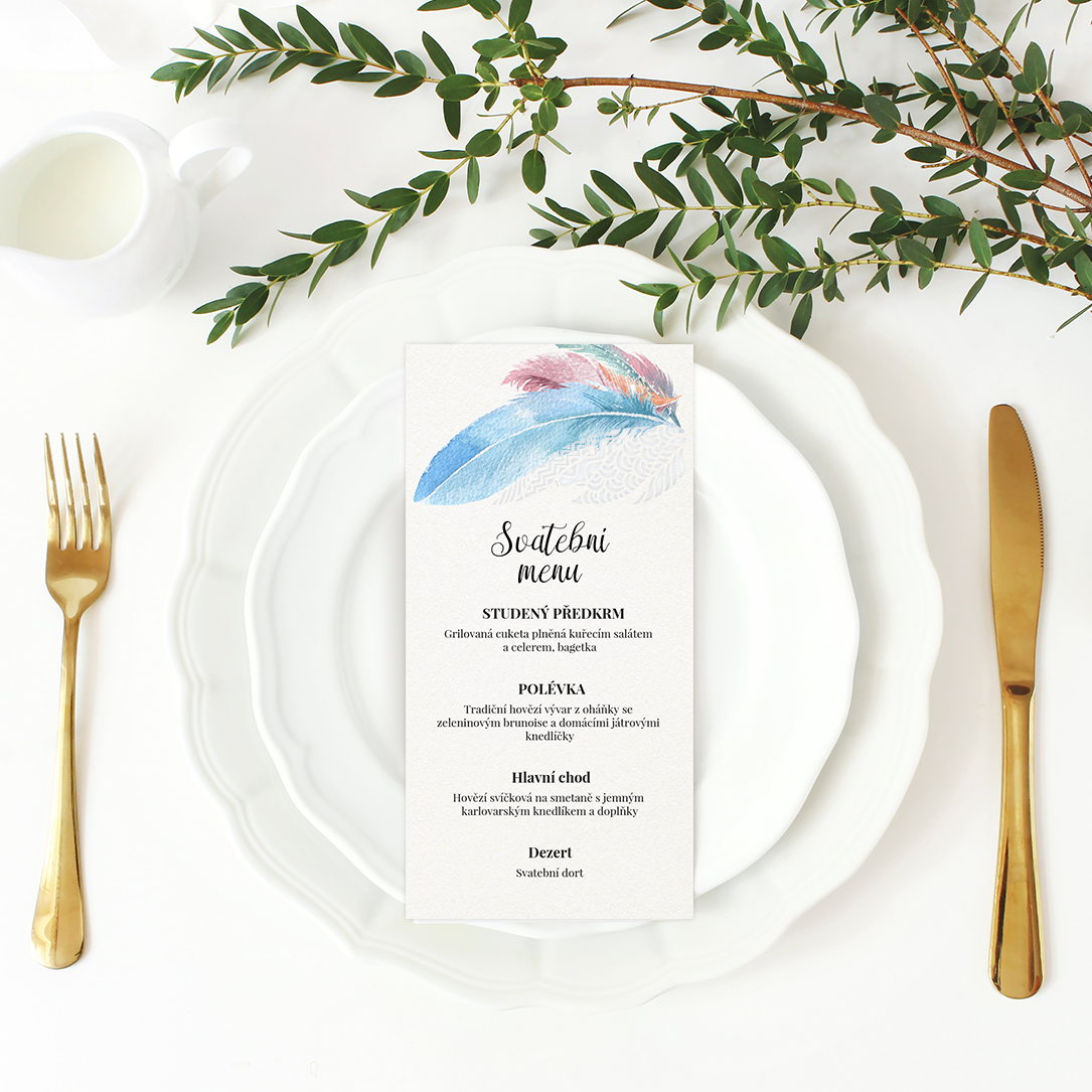 Chutné svadobné menu. - Boho feather